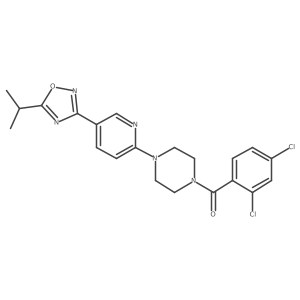 (2,4-Dichlorophenyl)(4-(5-(5-isopropyl-1,2,4-oxadiazol-3-yl)pyridin-2-yl)piperazin-1-yl)methanone Structure