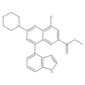 methyl 8-chloro-4-(1H-indol-4-yl)-2-morpholin-4-ylpyrido[3,2-d]pyrimidine-6-carboxylate结构式