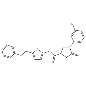 1-(3-chlorophenyl)-5-oxo-N-[(2E)-5-(phenoxymethyl)-1,3,4-thiadiazol-2(3H)-ylidene]pyrrolidine-3-carboxamide结构式