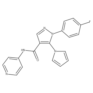 O=C(Nc1ccncc1)c1cnn(-c2ccc(F)cc2)c1-n1cccc1结构式