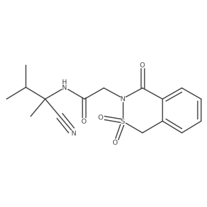 N-(1-cyano-1,2-dimethylpropyl)-2-(2,2,4-trioxo-3,4-dihydro-1H-2lambda6,3-benzothiazin-3-yl)acetamide结构式
