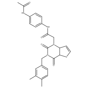2-{3-[(3,4-dimethylphenyl)methyl]-2,4-dioxo-1H,2H,3H,4H-thieno[3,2-d]pyrimidin-1-yl}-N-(4-acetamidophenyl)acetamide Structure