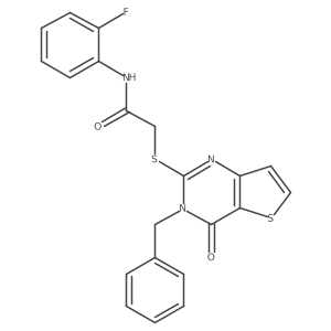 2-({3-benzyl-4-oxo-3H,4H-thieno[3,2-d]pyrimidin-2-yl}sulfanyl)-N-(2-fluorophenyl)acetamide结构式