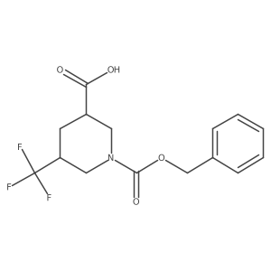 cis-1-(Benzyloxycarbonyl)-5-(trifluoromethyl)piperidine-3-carboxylic acid结构式