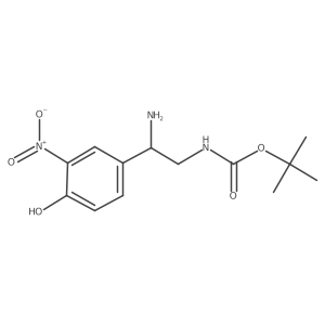 tert-butyl N-[2-amino-2-(4-hydroxy-3-nitrophenyl)ethyl]carbamate Structure