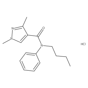 N-butyl-1,3-dimethyl-N-phenyl-1H-pyrazole-4-carboxamide hydrochloride结构式