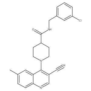 N-[(3-Chlorophenyl)methyl]-1-(3-cyano-6-methylquinolin-4-YL)piperidine-4-carboxamide Structure