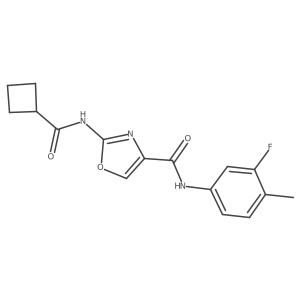 2-(cyclobutanecarboxamido)-N-(3-fluoro-4-methylphenyl)oxazole-4-carboxamide结构式