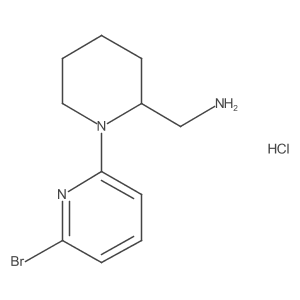 (1-(6-Bromopyridin-2-yl)piperidin-2-yl)methanamine hydrochloride Structure