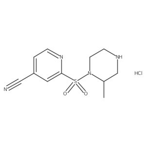 2-((2-Methylpiperazin-1-yl)sulfonyl)isonicotinonitrile hydrochloride结构式