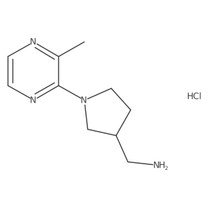 (1-(3-Methylpyrazin-2-yl)pyrrolidin-3-yl)methanamine hydrochloride Structure