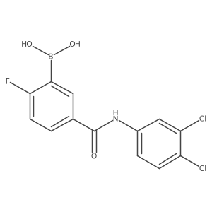 (5-((3,4-Dichlorophenyl)carbamoyl)-2-fluorophenyl)boronic acid结构式