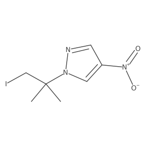 1-(1-iodo-2-methylpropan-2-yl)-4-nitro-1H-pyrazole结构式