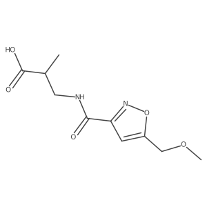 3-(5-(Methoxymethyl)isoxazole-3-carboxamido)-2-methylpropanoic acid结构式