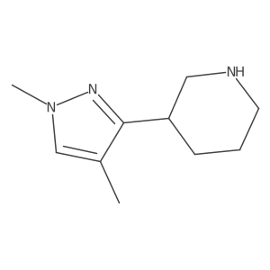 3-(1,4-dimethyl-1H-pyrazol-3-yl)piperidine结构式