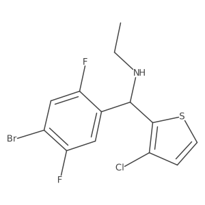 2-Thiophenemethanamine, I+/--(4-bromo-2,5-difluorophenyl)-3-chloro-N-ethyl-结构式