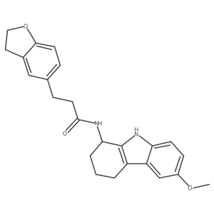 3-(2,3-dihydro-1-benzofuran-5-yl)-N-(6-methoxy-2,3,4,9-tetrahydro-1H-carbazol-1-yl)propanamide结构式