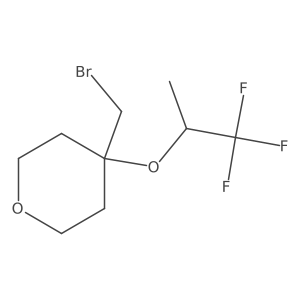 4-(Bromomethyl)-4-[(1,1,1-trifluoropropan-2-yl)oxy]oxane Structure