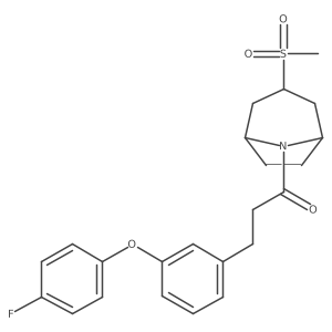 3-(3-(4-fluorophenoxy)phenyl)-1-((1R,5S)-3-(methylsulfonyl)-8-azabicyclo[3.2.1]octan-8-yl)propan-1-one结构式