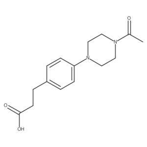 Benzenepropanoic acid, 4-(4-acetyl-1-piperazinyl)- Structure