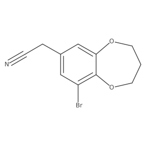 2-(9-bromo-3,4-dihydro-2H-1,5-benzodioxepin-7-yl)acetonitrile结构式