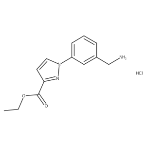 ethyl 1-[3-(aminomethyl)phenyl]-1H-pyrazole-3-carboxylate hydrochloride Structure