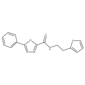 5-phenyl-N-(2-(thiophen-2-yl)ethyl)oxazole-2-carboxamide结构式