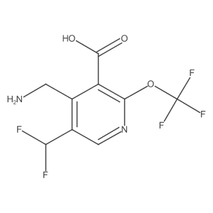 4-(Aminomethyl)-5-(difluoromethyl)-2-(trifluoromethoxy)nicotinic acid Structure