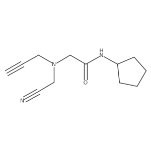 2-[(cyanomethyl)(prop-2-yn-1-yl)amino]-N-cyclopentylacetamide结构式