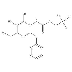 2,2,2-Trichloroethyl ((2S,3R,4R,5S,6R)-4,5-dihydroxy-6-(hydroxymethyl)-2-(phenylthio)tetrahydro-2H-pyran-3-yl)carbamate结构式