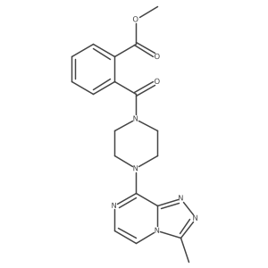 Methyl 2-(4-(3-methyl-[1,2,4]triazolo[4,3-a]pyrazin-8-yl)piperazine-1-carbonyl)benzoate结构式