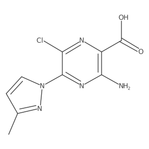3-amino-6-chloro-5-(3-methyl-1H-pyrazol-1-yl)-2-Pyrazinecarboxylic acid Structure