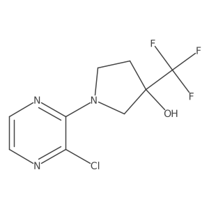1-(3-Chloropyrazin-2-yl)-3-(trifluoromethyl)pyrrolidin-3-ol Structure