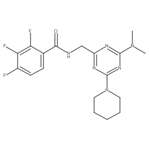 N-((4-(dimethylamino)-6-(piperidin-1-yl)-1,3,5-triazin-2-yl)methyl)-2,3,4-trifluorobenzamide Structure