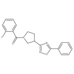 (2-Fluorophenyl)(3-(5-phenyl-1,2,4-oxadiazol-3-yl)pyrrolidin-1-yl)methanone Structure