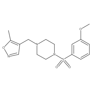 4-((4-((3-Methoxyphenyl)sulfonyl)piperazin-1-yl)methyl)-5-methylisoxazole结构式
