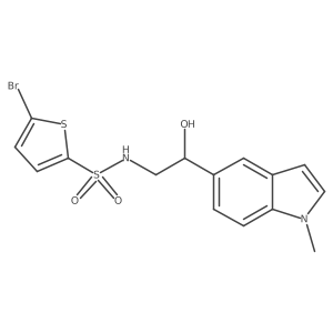 5-bromo-N-(2-hydroxy-2-(1-methyl-1H-indol-5-yl)ethyl)thiophene-2-sulfonamide结构式