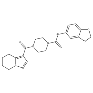 N-(benzo[d][1,3]dioxol-5-yl)-4-(4,5,6,7-tetrahydropyrazolo[1,5-a]pyridine-3-carbonyl)piperazine-1-carboxamide结构式