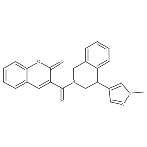 3-(4-(1-methyl-1H-pyrazol-4-yl)-1,2,3,4-tetrahydroisoquinoline-2-carbonyl)-2H-chromen-2-one Structure