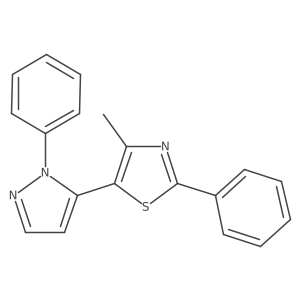 4-methyl-2-phenyl-5-(1-phenyl-1H-pyrazol-5-yl)-1,3-thiazole结构式