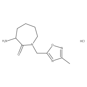 3-Amino-1-[(3-methyl-1,2,4-oxadiazol-5-yl)methyl]azepan-2-one hydrochloride Structure