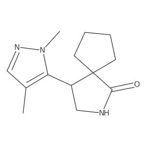 4-(1,4-Dimethyl-1H-pyrazol-5-yl)-2-azaspiro[4.4]nonan-1-one结构式
