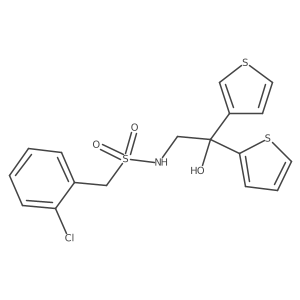 1-(2-chlorophenyl)-N-(2-hydroxy-2-(thiophen-2-yl)-2-(thiophen-3-yl)ethyl)methanesulfonamide Structure