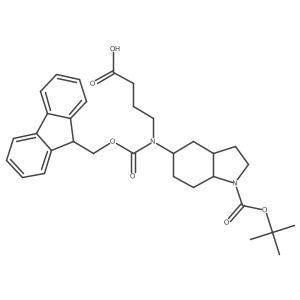4-{[(3aR,7aS)-1-[(tert-butoxy)carbonyl]-octahydro-1H-indol-5-yl]({[(9H-fluoren-9-yl)methoxy]carbonyl})amino}butanoic acid结构式