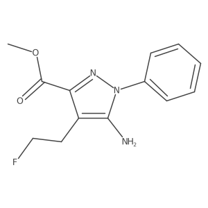 methyl 5-amino-4-(2-fluoroethyl)-1-phenyl-1H-pyrazole-3-carboxylate结构式