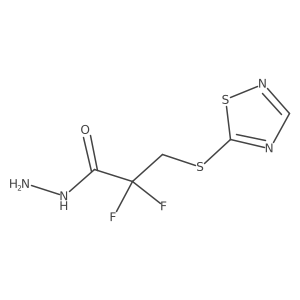 2,2-Difluoro-3-(1,2,4-thiadiazol-5-ylsulfanyl)propanehydrazide Structure