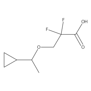 3-(1-Cyclopropylethoxy)-2,2-difluoropropanoic acid结构式