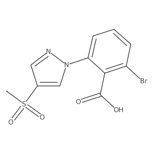 2-bromo-6-(4-methanesulfonyl-1H-pyrazol-1-yl)benzoic acid结构式