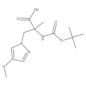 2-{[(tert-butoxy)carbonyl]amino}-3-(4-methoxy-1H-pyrazol-1-yl)-2-methylpropanoic acid Structure