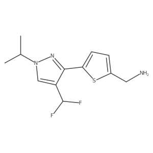{5-[4-(difluoromethyl)-1-(propan-2-yl)-1H-pyrazol-3-yl]thiophen-2-yl}methanamine结构式
